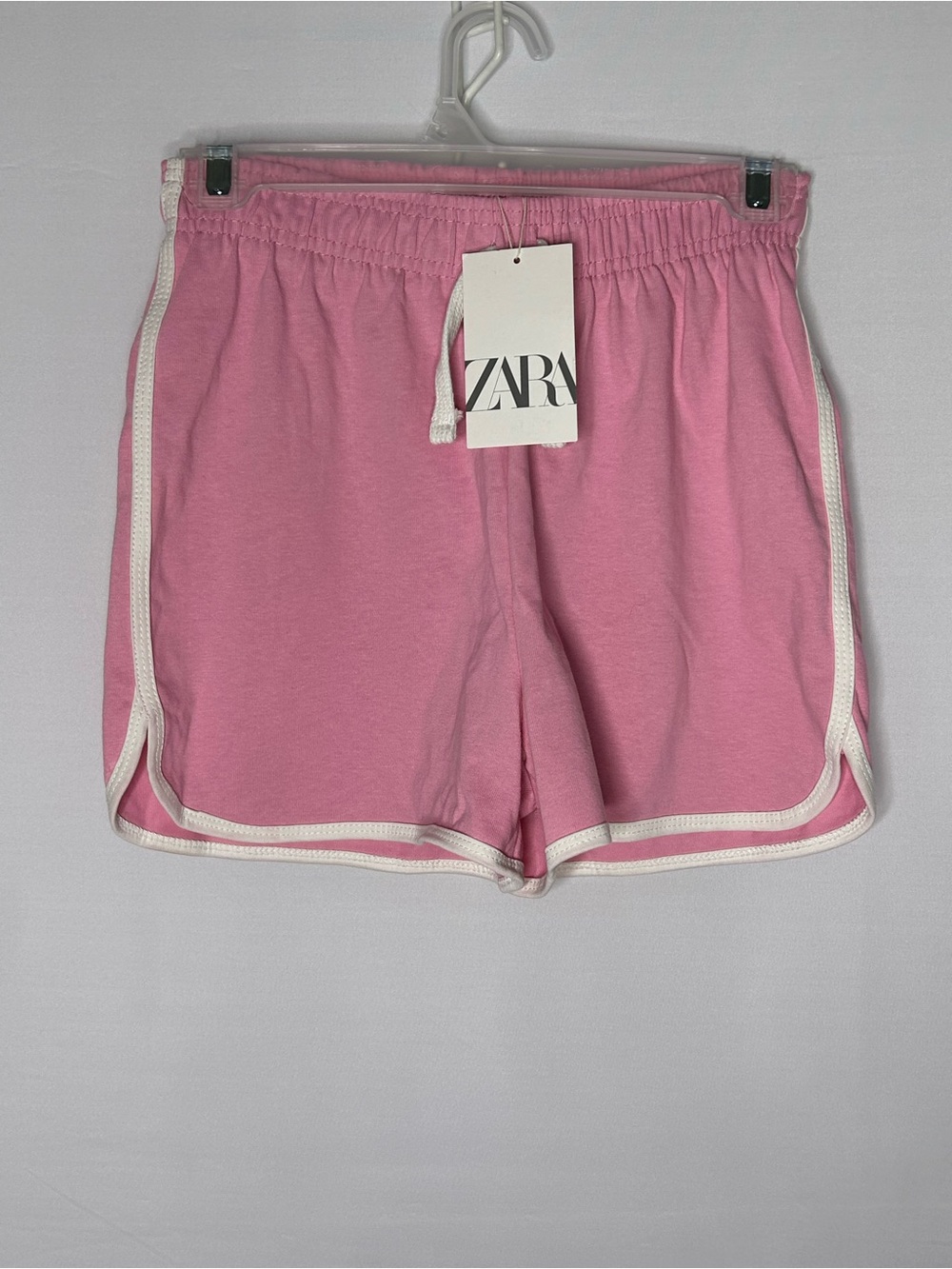 Zara Pink Athletic Drawstring Shorts with White Trim 13/14